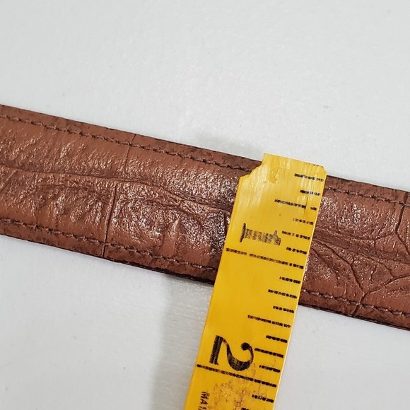 Wm H Leishman Men‎ Leather Belt Hornback Size 36 Brown Western Ranch Luxury - Picture 10 of 12